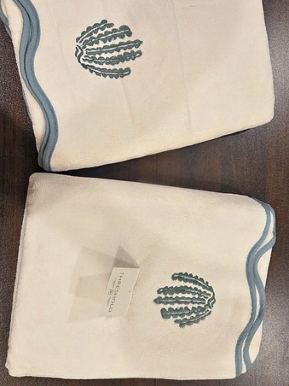 Threshold Coastal Oversized Bath Towel Scallop Edge Towels.New! You Get Two